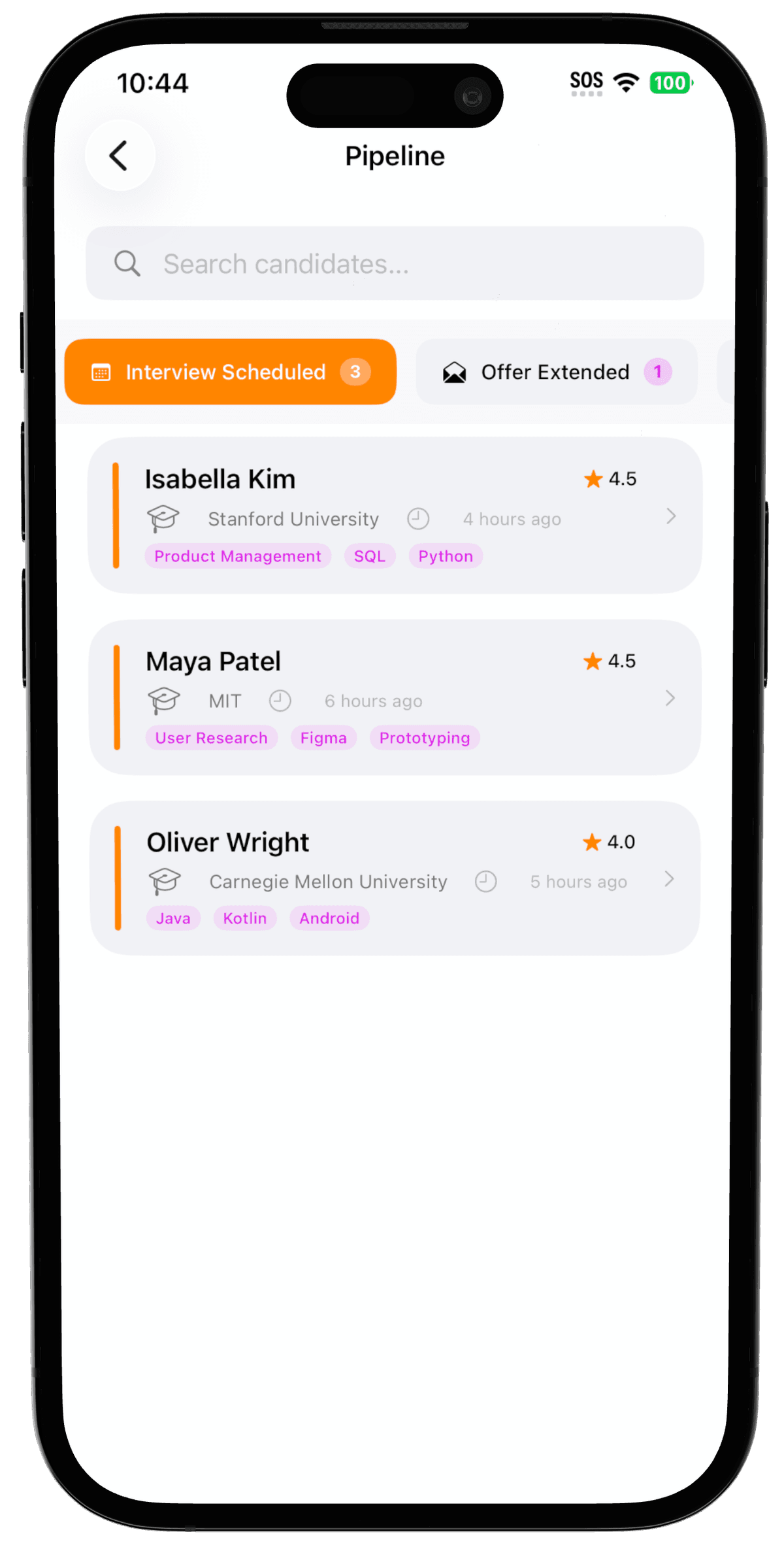 Pipeline: 'Interview' stage
